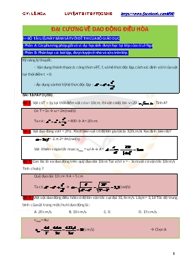 Đại cương về Dao động điều hòa