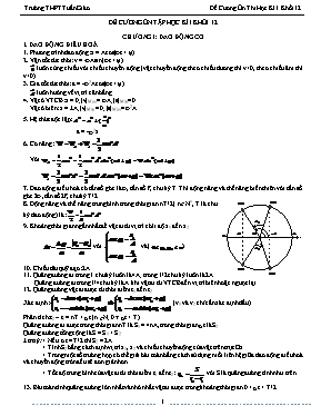 Đề cương ôn tập học kì I môn Vật lý Khối 12