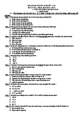 Đề cương ôn tập học kỳ II môn Vật lý 6 - Năm học 2014-2015