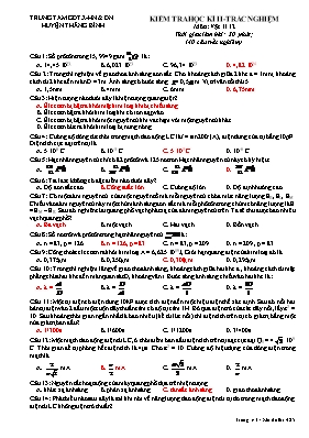 Đề kiểm tra học kỳ 2 môn Vật lý 12 - Trung tâ