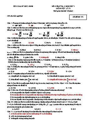 Đề kiểm tra khảo môn Vật lý 12 - Mã đề 132 - 