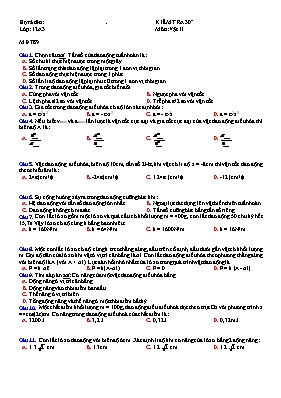 Đề kiểm tra lần 1 môn Vật lý 12 - Mã đề 789