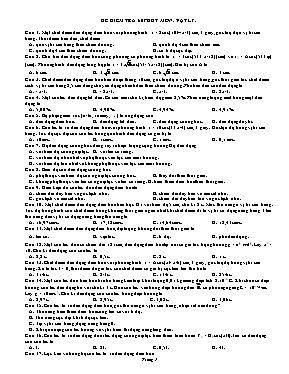 Đề kiểm tra môn Vật lý 12 (Có đáp án)