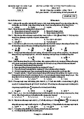 Đề luyện tập kỳ thi THPT Quốc gia môn Vật lý 