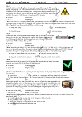 Đề luyện thi THPT Quốc gia môn Vật lý năm 2017 - Câu hỏi thực tế