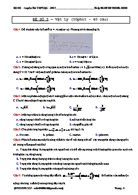Đề luyện thi Trung học phổ thông Quốc gia môn