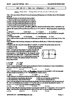 Đề luyện thi Trung học phổ thông Quốc gia môn