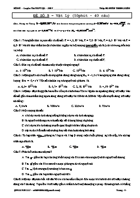 Đề luyện thi Trung học phổ thông Quốc gia môn