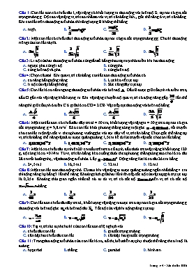 Đề ôn tập chương Dao động cơ - Vật lý 12