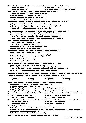 Đề ôn tập chương Dao động cơ Đề ôn tập chương Dao động cơ