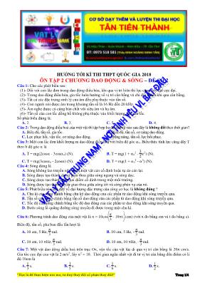 Đề ôn tập Chương II môn Vật lý 12