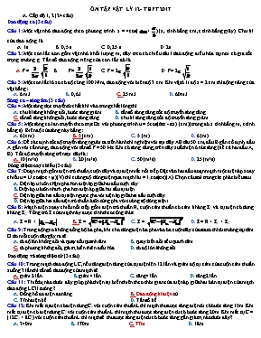 Đề ôn tập môn Vật lý Lớp 12 năm 2017