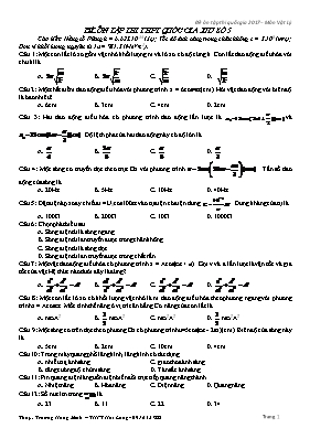 Đề ôn tập thi THPT Quốc gia môn Vật lý năm 20