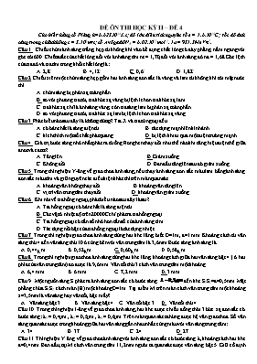 Đề ôn thi học kỳ 2 môn Vật lý 12 - Đề 4