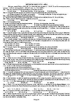 Đề ôn thi học kỳ 2 môn Vật lý 12 - Đề 6