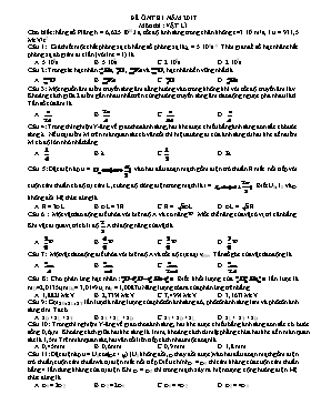 Đề ôn thi THPT Quốc gia môn Vật lý (Có lời giải chi tiết)