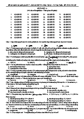 Đề ôn thi THPT Quốc gia môn Vật lý - Đề ôn số 14
