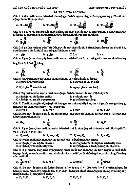 Đề ôn thi THPT Quốc gia môn Vật lý - Đề số 3:
