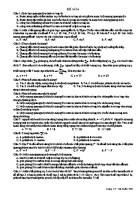 Đề ôn thi THPT Quốc gia môn Vật lý - Đề số 4
