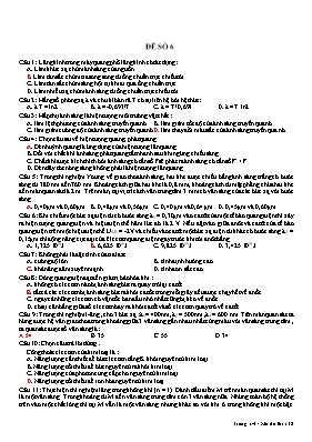 Đề ôn thi THPT Quốc gia môn Vật lý - Đề số 6