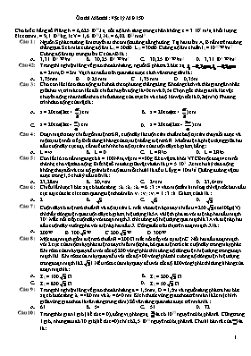 Đề ôn thi THPT Quốc gia môn Vật lý - Mã đề 150 (Có đáp án)