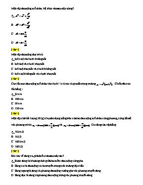 Đề ôn thi THPT Quốc gia môn Vật lý (Theo cấu trúc của Bộ GD & ĐT)