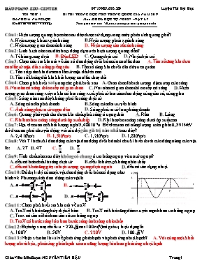 Đề thi đánh giá năng lực THPT Quốc gia môn Vậ