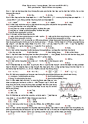 Đề thi học kỳ 1 môn Vật lý Lớp 12 - Năm học 2