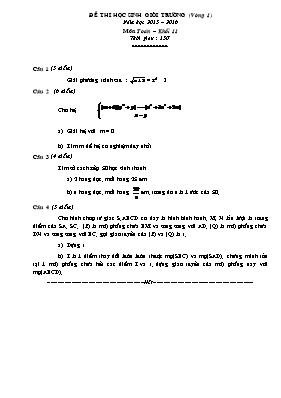Đề thi học sinh giỏi trường môn Toán 11 - Vòn