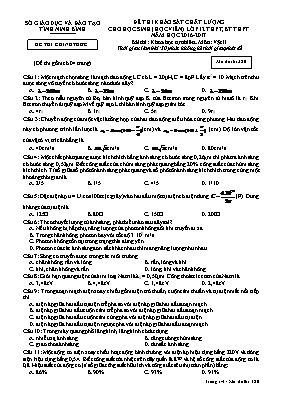 Đề thi khảo sát chất lượng cho học sinh môn Vật lý Lớp 12 THPT, BT THPT - Mã đề 380 - Năm học 2016-2017 - Sở GD & ĐT Ninh Bình