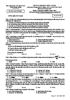 Đề thi khảo sát chất lượng cho học sinh môn Vật lý Lớp 12 THPT, BT THPT - Mã đề 360 - Năm học 2016-2017 - Sở GD & ĐT Ninh Bình