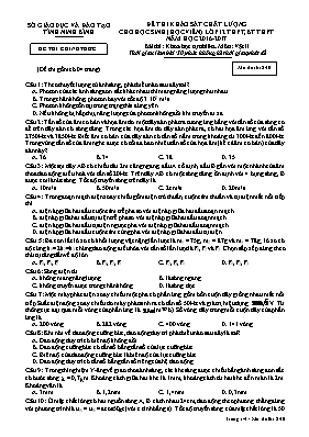 Đề thi khảo sát chất lượng cho học sinh môn V