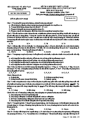Đề thi khảo sát chất lượng cho học sinh môn V