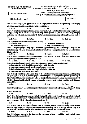 Đề thi khảo sát chất lượng cho học sinh môn V