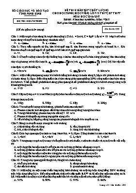 Đề thi khảo sát chất lượng cho học sinh môn V