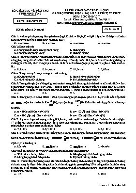Đề thi khảo sát chất lượng cho học sinh môn Vật lý Lớp 12 THPT, BT THPT - Mã đề 310 - Năm học 2016-2017 - Sở GD & ĐT Ninh Bình