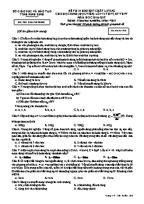 Đề thi khảo sát chất lượng cho học sinh môn V