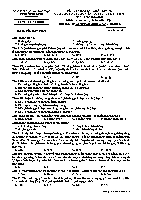 Đề thi khảo sát chất lượng cho học sinh môn V