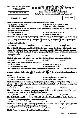 Đề thi khảo sát chất lượng cho học sinh môn V