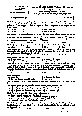 Đề thi khảo sát chất lượng cho học sinh môn V