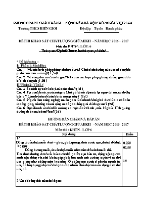 Đề thi khảo sát chất lượng giữa học kỳ II môn