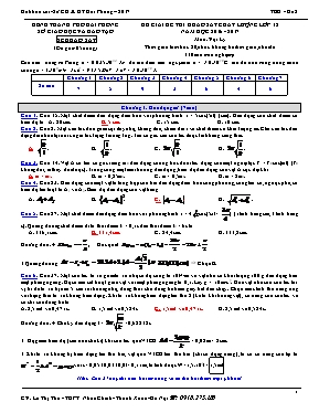 Đề thi khảo sát chất lượng môn Vật lý Lớp 12 