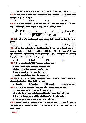 Đề thi minh họa lần 3 THPT Quốc gia môn Vật lý năm 2017 (Có đáp án)