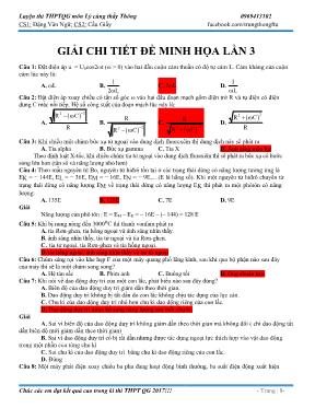 Đề thi minh họa THPT Quốc gia lần 3 môn Vật lý năm 2017 Đề thi minh họa THPT Quốc gia lần 3 môn Vật lý năm 2017