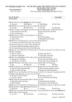 Đề thi tham khảo Trung học phổ thông Quốc gia