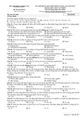 Đề thi tham khảo Trung học phổ thông Quốc gia