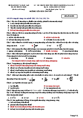 Đề thi THPT Quốc gia lần 2 môn Vật lý năm 2017 - Mã đề 202 (Có đáp án)