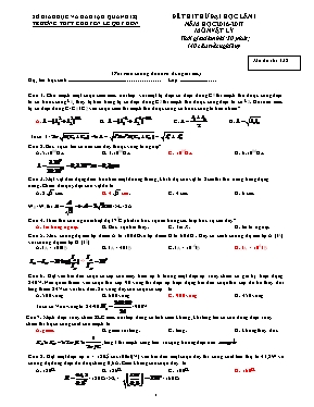 Đề thi thử Đại học lần 1 môn Vật lý - Mã đề 1