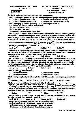 Đề thi thử Đại học lần 3 môn Vật lý năm 2017 - Mã đề 132 - Trường THPT chuyên Lào Cai