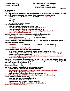 Đề thi thử THPT Quốc gia đợt 3 môn Vật lý năm